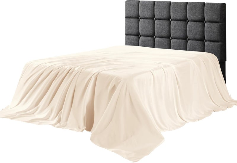 Siesta Zen شيت سرير مسطح كوين من قطن مصري 100% - سييستا زين 270x280 سم - ناعم للغاية بوزن 300 خيط، مقاوم للتلاشي والتجاعيد (كريم) - Image 1